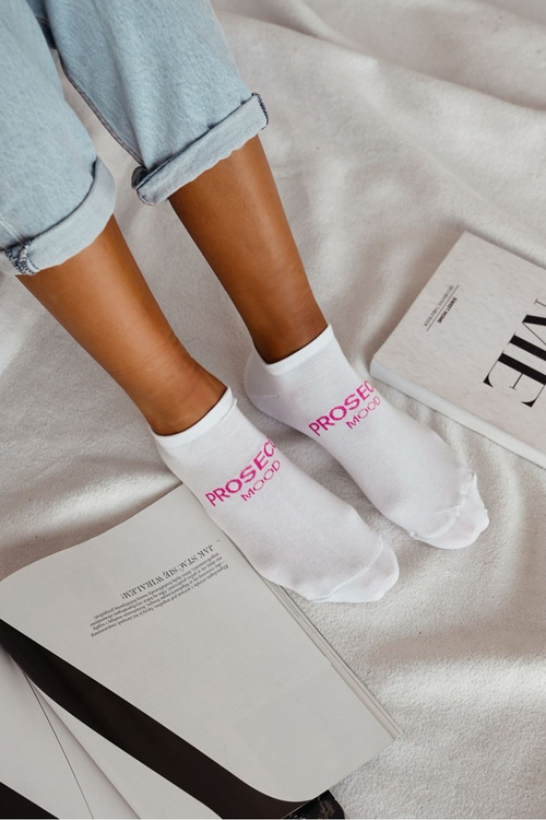 Dámské ponožky PROSECCO MOOD Bílá-Růžová