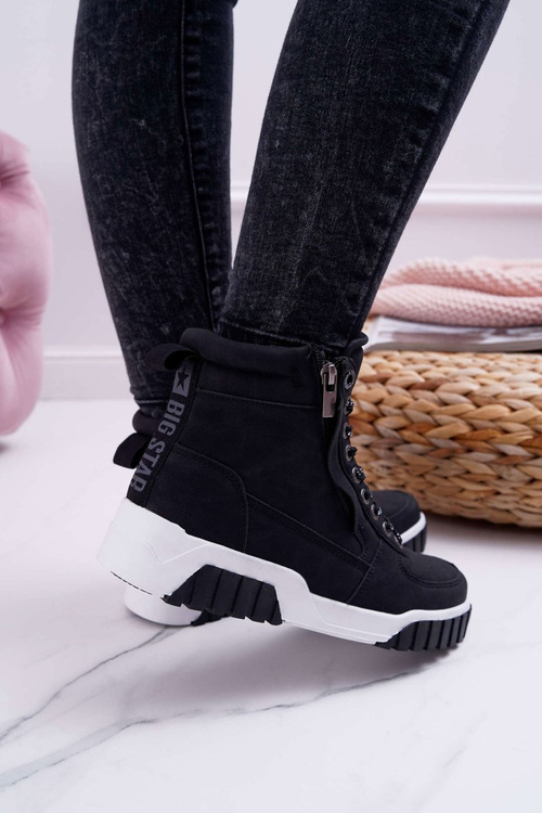 Dámska športová topánka veľká hviezda High Black EE274221