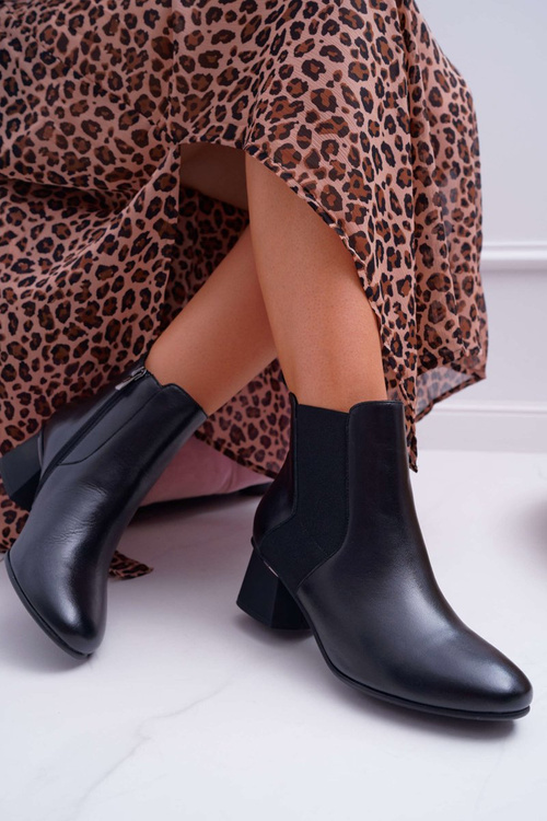 Dámské Boty Laura Messi Kožené černé 2034