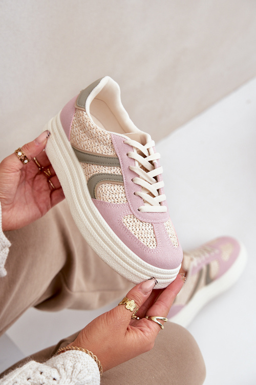 Dámské tenisky s pletením na platformě multikolor Lesida