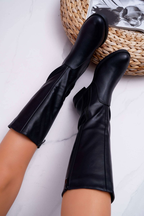 Dámské Kozačky se všitou elastickou tkaninou Sergio Leone černé KZ528