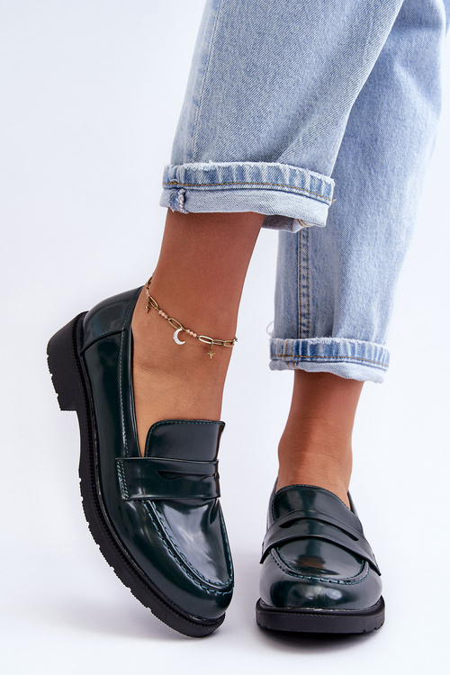 Klasické Dámské Mokasíny Zelené Faradays