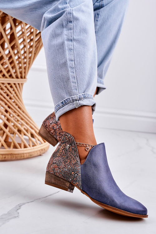 Dámské Kožené Boty Maciejka Tmavě Modré 04091-27