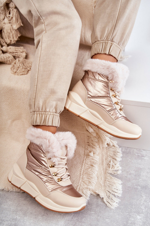 Dámske čipky -Snehové topánky Svetlo béžová Anna