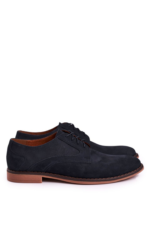 Pánske kožené laafery nubuk bednarek námorné modré