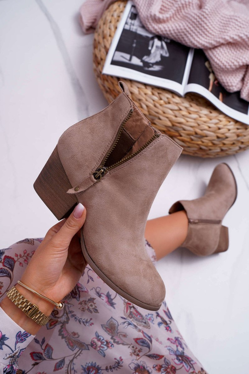 Dámske vysoké podpätky topánky semišové béžové Farre