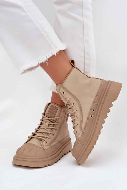 Vysoké Dámské Tenisky Zateplené Big Star OO274A356 Béžové