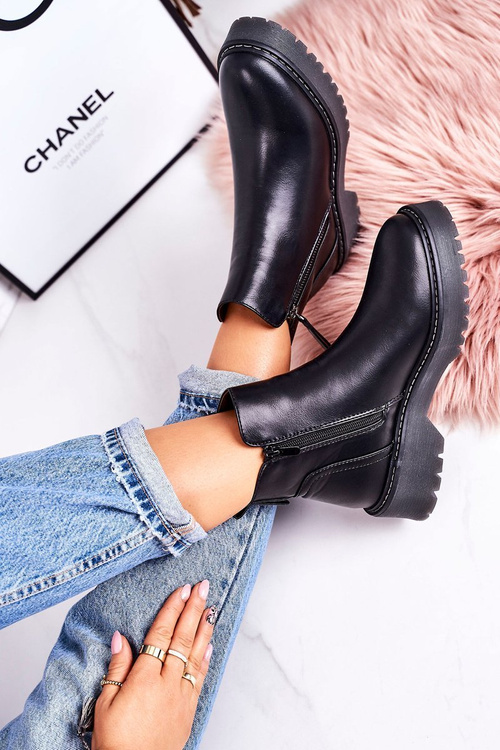 Dámské Hřejivé Boty Na Gumové Podrážce Černé Moon Walk