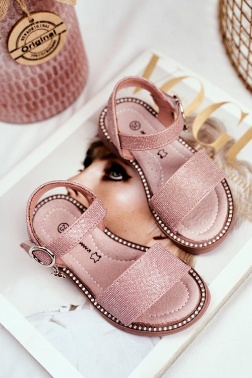 Dětské sandály se suchým zipem růžové Verden