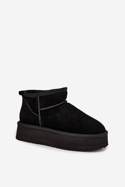 Semišové dámske zimné čižmy na platforme Vinceza 97962 Čierne