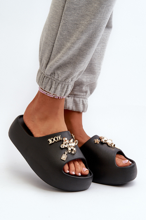 Dámske ľahké peny s ozdobami Čierne Orchia