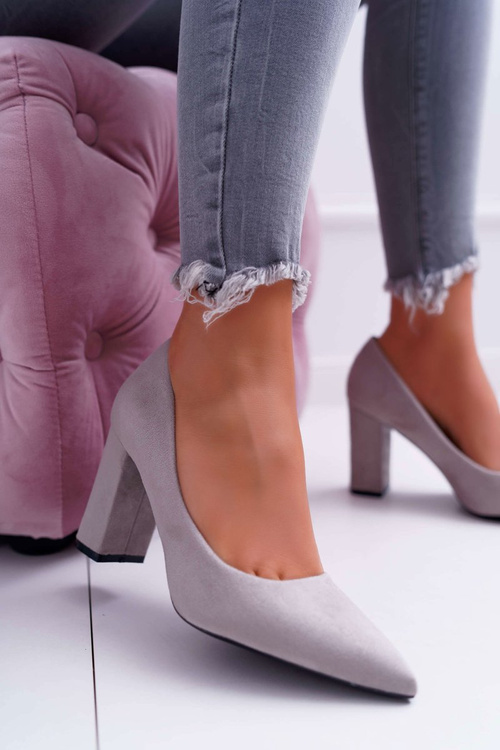 Dámske čerpadlá na stĺpe Suede Grey Clarina