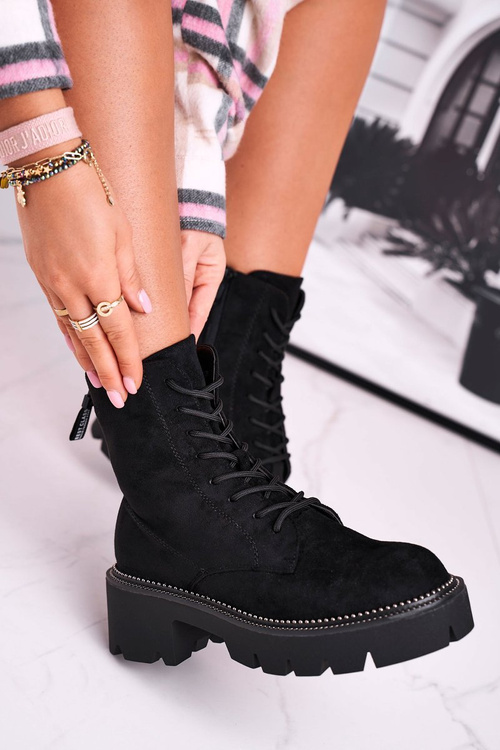 Ženské topánky čierny semiš Malavi