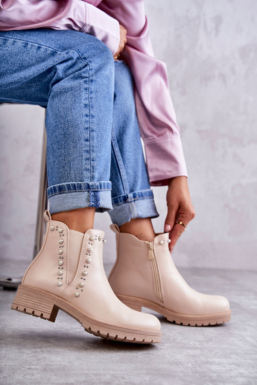 Béžové kožené topánky Ferra