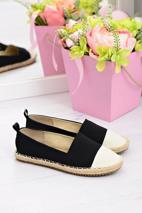 Dámska čierna bielizeň espadrilles béžové nosné quebo