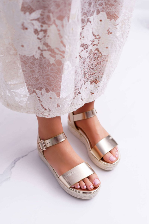 Dámské Sandály Big Star Na Klinu Stříbrné DD274740