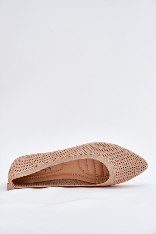 Síťové Materiálové Baleríny Dámské Tmavě Béžové Sarina
