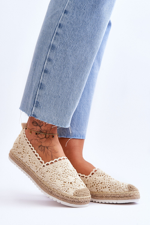 Krajka Slip On Espadrilky Béžová Blanco