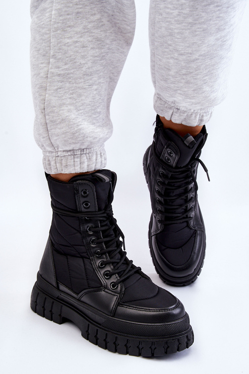 Dámské zateplené šněrovací boty Cerne Ariadna