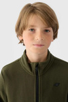 Chlapčenský Fleece S Golierom 4F Khaki 4FJWMM00TFLEM245-36S