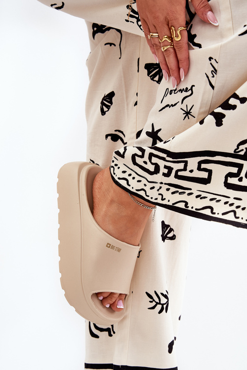 Dámske Pěnové Sandále Na Platforme Big Star RR274A569 Béžové