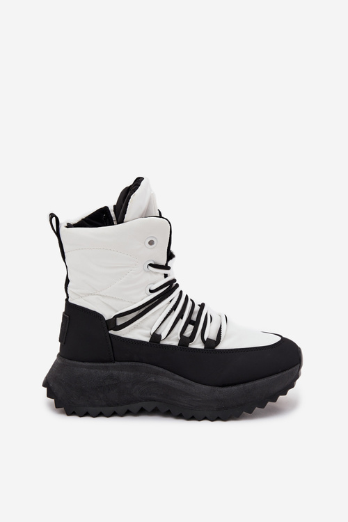 Dámské Sněhule Na Zip Big Star SS274060 Bílá-Černá