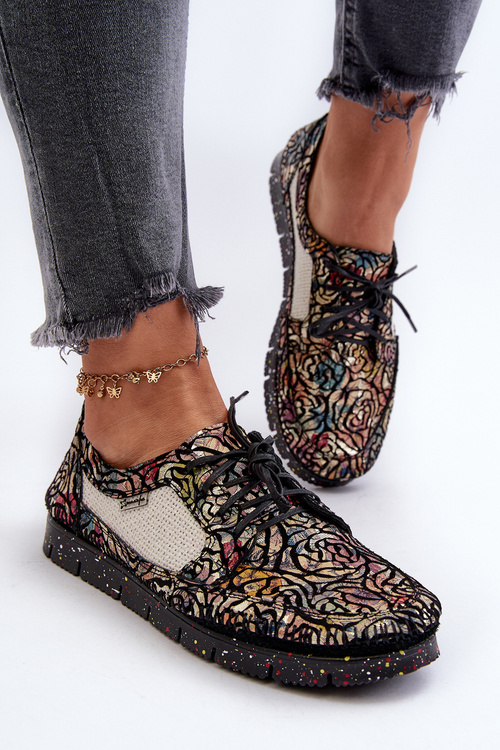 Dámské vzorované polobotky Maciejka 06347-01 Černé