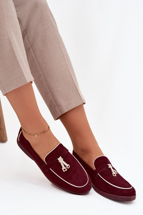 Mokasíny Loafers Ženy Z Eko Semišu Bordeaux Darwen