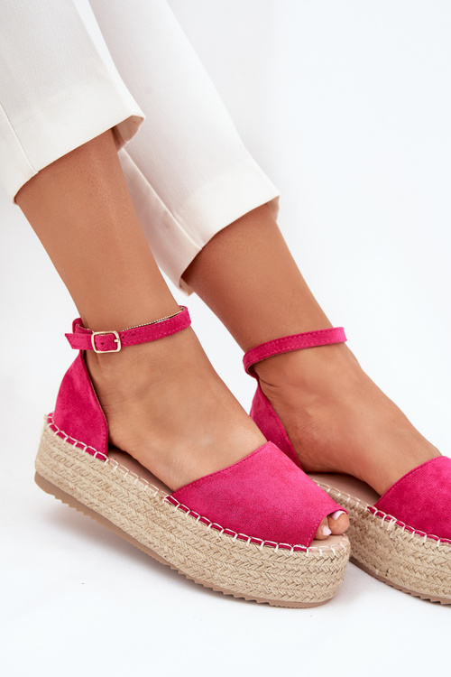 Dámské espadrilky na platformě s pletením fuchsie Selise