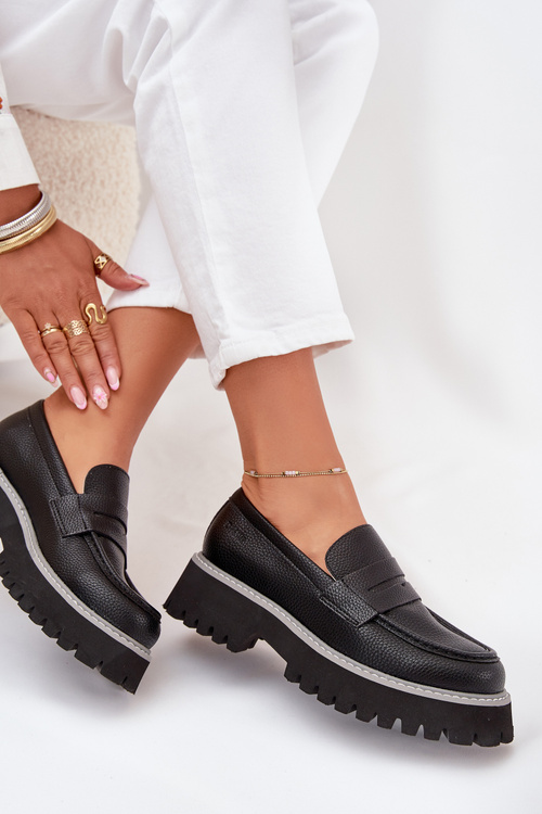 Dámske Mokasíny Na Platforme A S Plochým Opätkom Big Star NN274049 Čierne