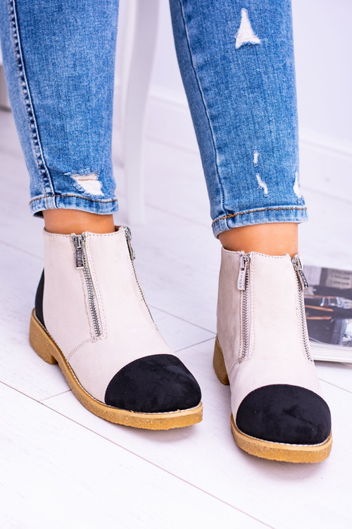 Lu Boo Suede Béžové topánky s posúvačmi Inez