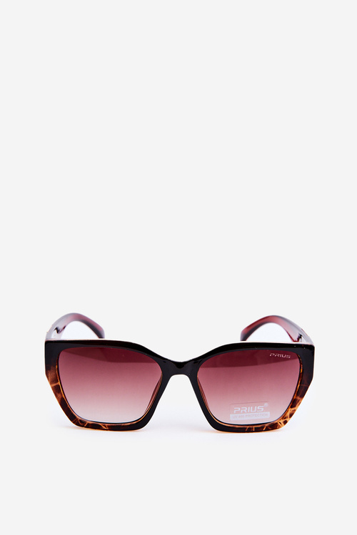 Dámske Klasické Slnečné Okuliare so Zlatými Detailmi UV400 hnedé