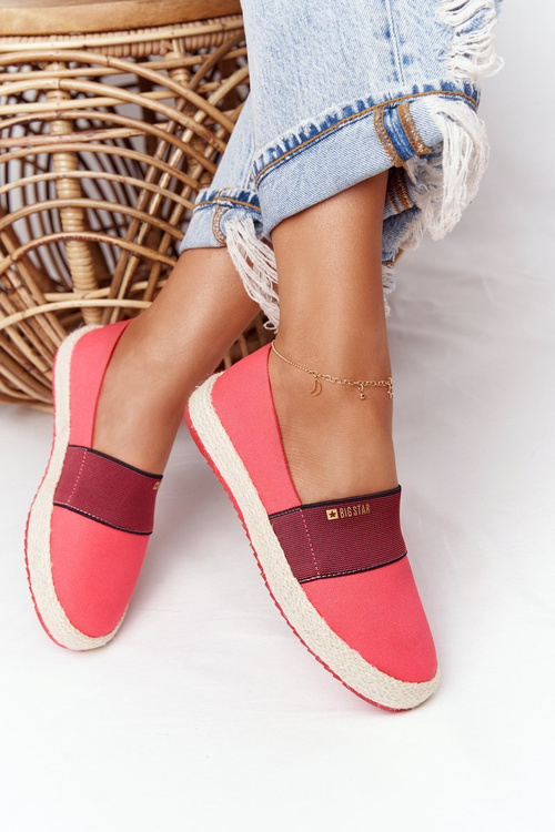 Espadrilky Na Pletené Podrážce Big Star HH274478 červené