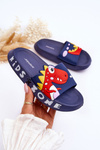 Detské penové flops dinosaurus Dario Navy Blue