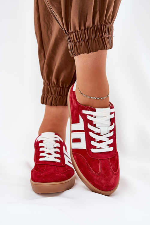 Sneakersy Sportovní Boty Semišové Červené Vinceza 79517