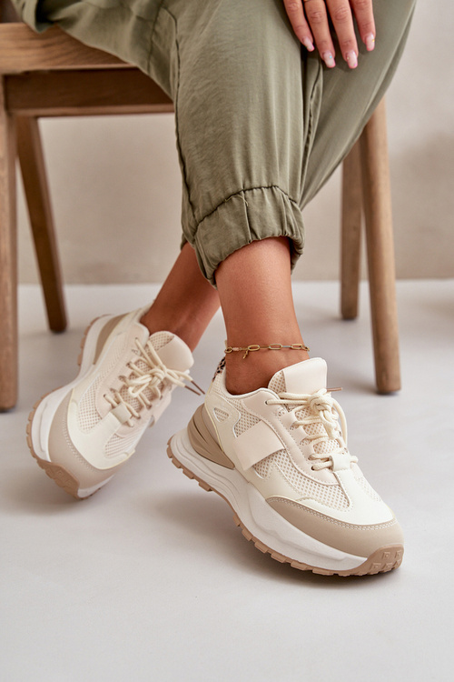 Dámské Tenisky Na Platformě Béžové Nevelaine