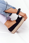 Espadrilky Na Slaměné Platformě Černé Highway