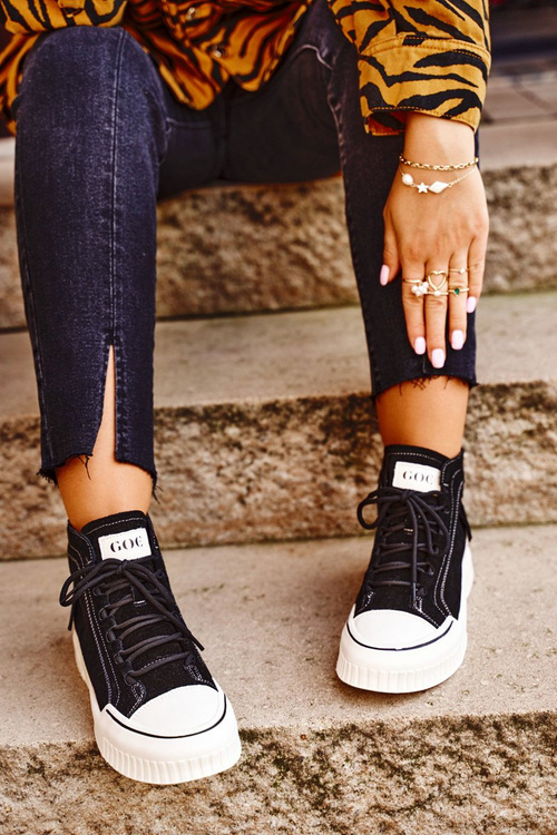 Dámská Sportovní Obuv Goe Kožená Černá GG2N3062