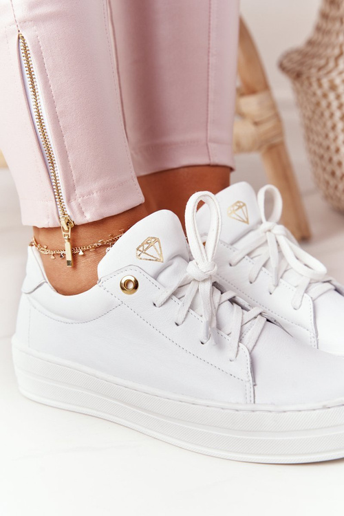 Dámské Kožené Tenisky Na Platformě Bílé Nicole 2645