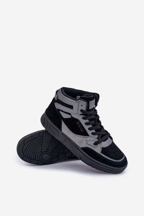 Semišové Pánské Tenisky Big Star OO174303 Hi-Poly System Černo-Šedé