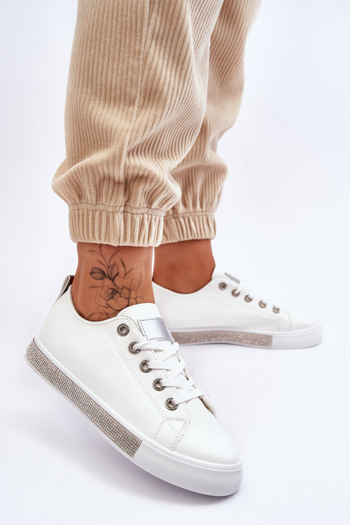 Dámské nízké tenisky bílo-stříbrná Demira