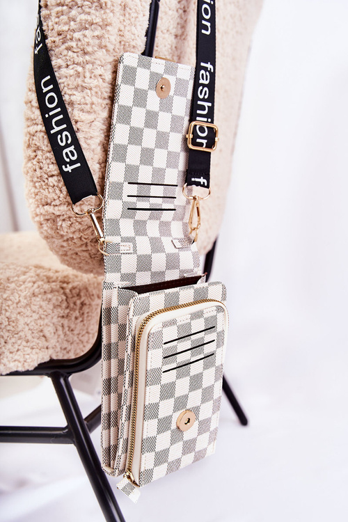 Magnet na peněženku 2v1 kostkovaný béžový Costa