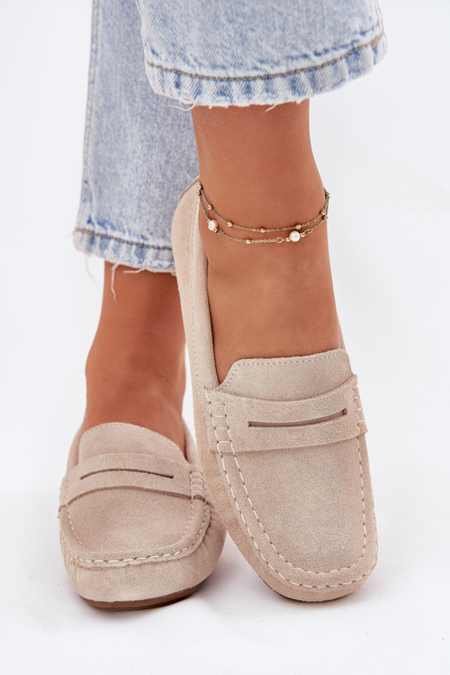 Semišové Dámske Mokasíny Big Star RR274947 Béžové