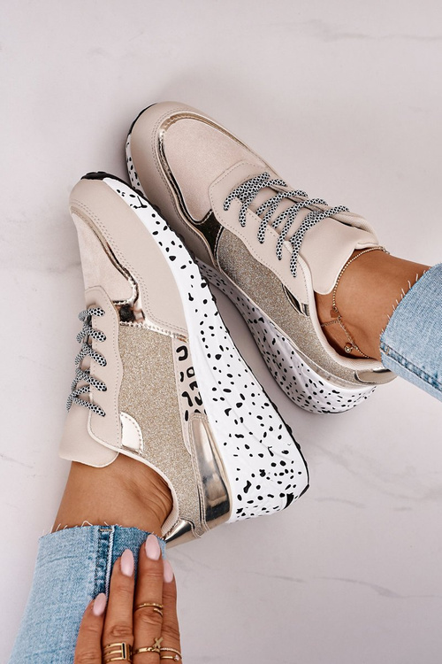 Dámske tenisky na klinovom zlatom Avery