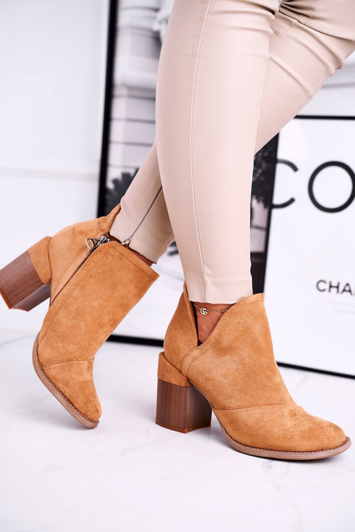 Dámské Kotníkové Boty Na Podpatku Camel Oříznuté Meliori