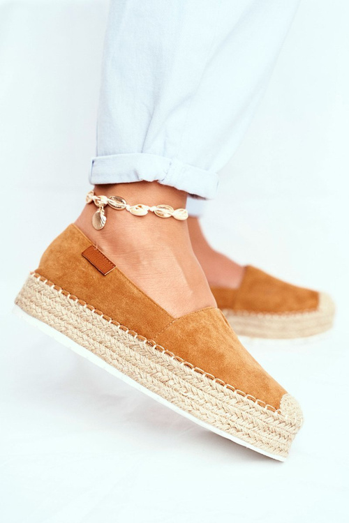 Ženské espadrilly na platforme Camel La Playa Linen