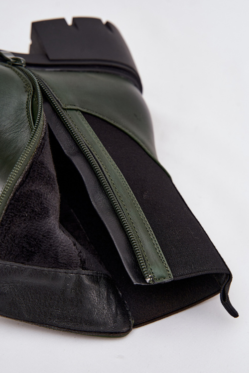 Dámske Topánky Na Bloku Eko Koža Tmavozelené Kyra