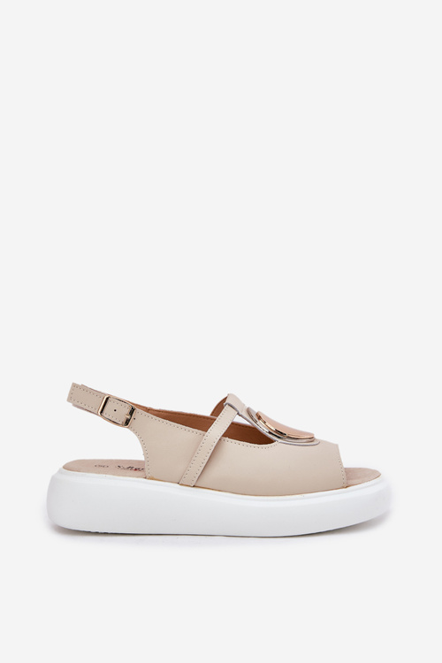 Kožené Elegantní Sandály Dámské S.Barski GR51-603 Béžové