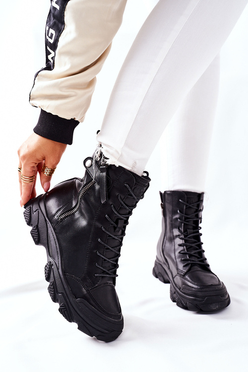 Dámske kožené topánky Goe II2N4031 čierna