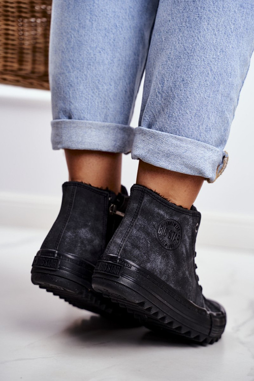 Dámské Tenisky Big Star Vysoké Zateplené Černé GG274069